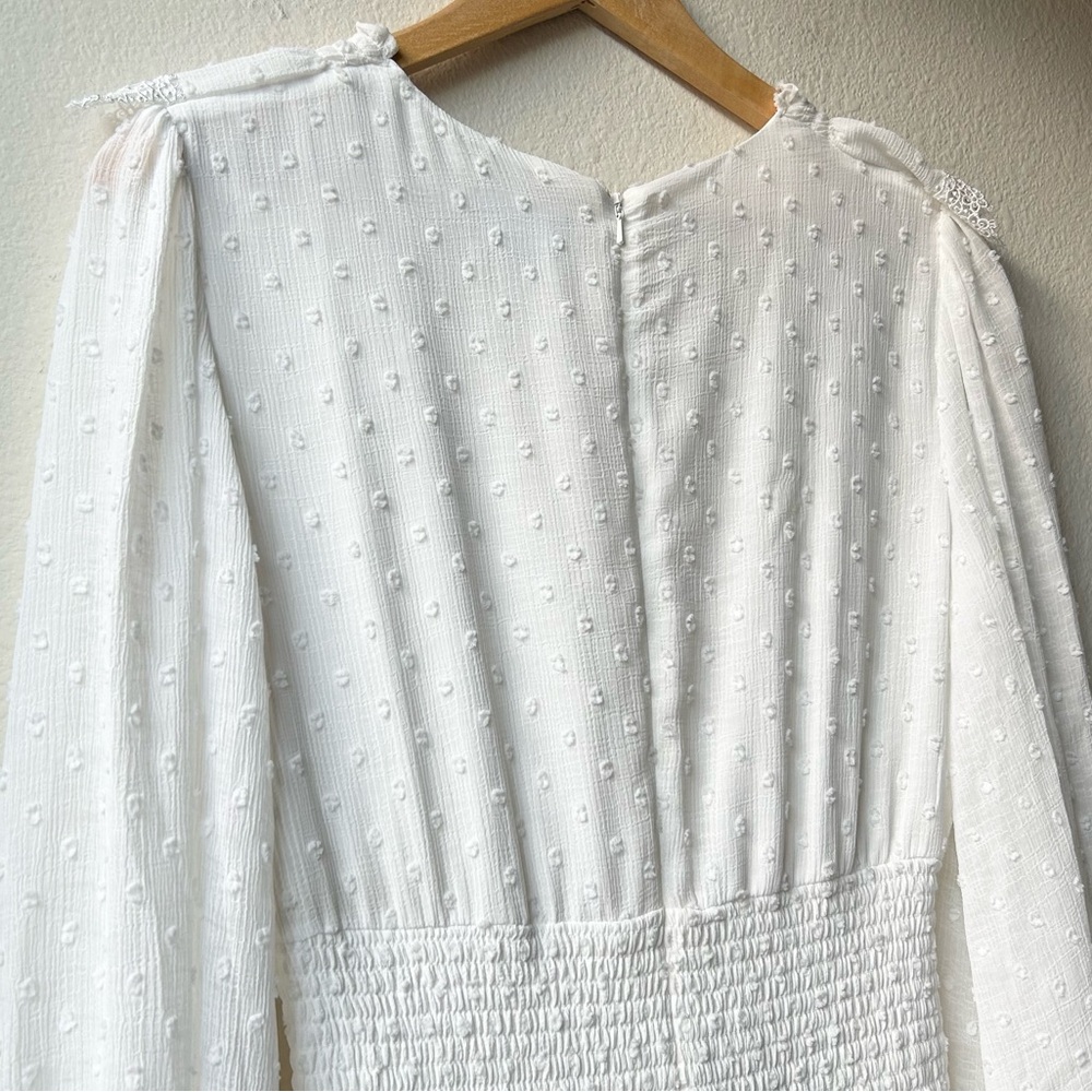 Bardot White Swiss Dot Ruffle Mini Dress - Picture 9 of 15
